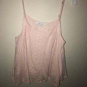 American Eagle pink tank top with embroidery